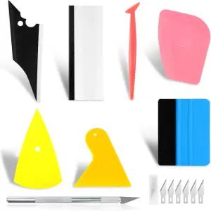 REGUICORP 8 PCS 자동차 창문 틴트 도구 키트 전문 비닐 랩 랩용 완전한 유리 보호 필름 설치 세트 컬러