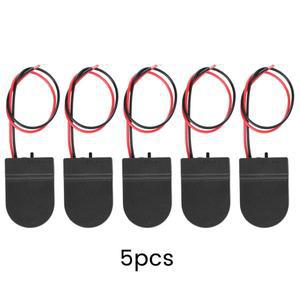 5PCS 단일 슬롯 CR2032 CR 버튼 코인 셀 배터리 홀더 케이스 커버 ON-OFF 스위치 리드 와이어 3V 케이스