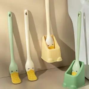 오리입 벽걸이 실리콘 브러쉬 홀더 세트 화장실 청소솔 변기솔 변기클리너