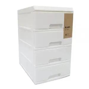 다용도소품정리함 튼튼한 화이트 4단 서랍장 사무실책상정리 문구수납함