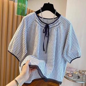 패션고리 라운드 밴딩넥 셔링 여성 여름 블라우스 HY48