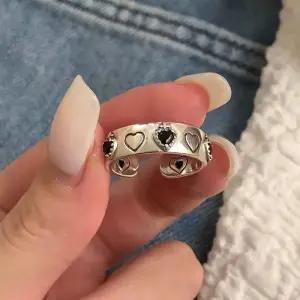 [디작소]여성 순은 실버 하트 볼드 오픈 조절 레이어드 링 (33505203)