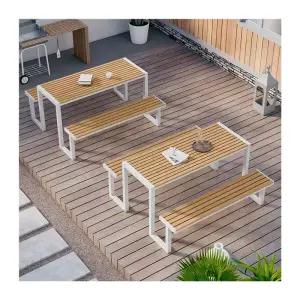 야외 일체형 테이블의자 공원 조립 공공 카페 테라스