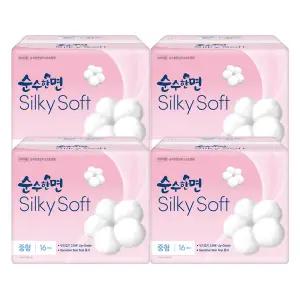 [롯데백화점]깨끗한나라 깨끗한나라 순수한면 실키소프트 중형 16개입x4팩