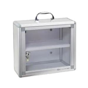 벽걸이형 알루미늄 구급함 소형 이동식 잠금장치 약통 응급약통 구급상자