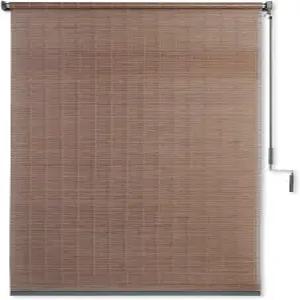 쿨라루 지팡이 작동 야외 롤러 그늘막 ？ 파티오 데크 또는 선룸용 무선 햇빛 차단 창 블라인드 페이드