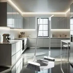 4in1 빗자루 세트 스퀴지 바닥솔 쓰레받기 일체형 청소 용품 미용실 실내