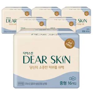 [롯데백화점]깨끗한나라 깨끗한나라 디어스킨 에어엠보 중형 16개입x6팩