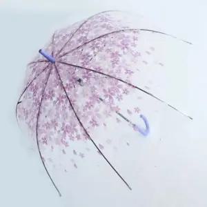 여자패션우산 긴투명초대형 장우산 퍼플 2개