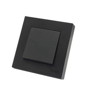 WESA 검정색 서리로 덥은 벽 조명 끄기 단방향 스위치 및 켜기 난연성 버튼 1 표준 로커 유럽 갱 플라스틱