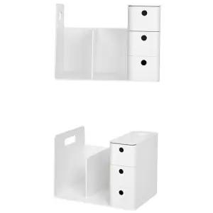 3단 필기구 수납식 서랍 책꽂이 28.7x21cm 1개 WH