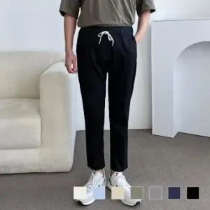 [JED] 남성 마바지 데일리 코튼 여름 9부 카터 팬츠 밴딩 슬랙스 린넨