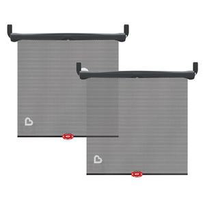 열 경보 기능이 있는 먼치킨 브리카 선 세이프티 카 창문 그늘막, UVA/UVB 광선 차단, 2팩, 블랙