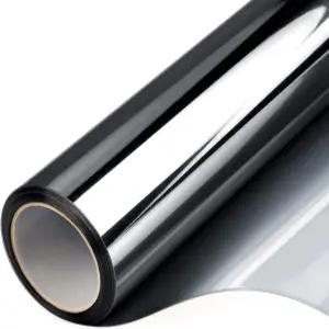 FILMGOO 원웨이 프라이버시 윈도우 필름 미러 틴트 가정용 주간 열 제어 안티 UV 정전기 방지 커버(블랙