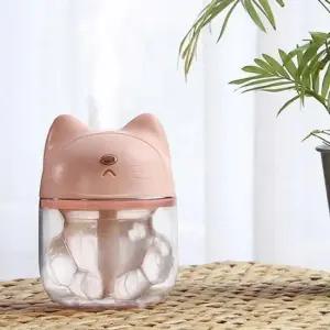 사무실미니가습기 골드 고양이 가습기 무드등 미니가습기 USB가습기