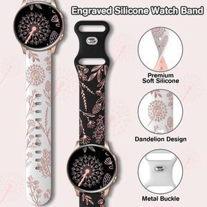 삼성 갤럭시 핏 3용 실리콘 스트랩 액세서리용 투톤 민들레 팔찌 교체용 시계줄
