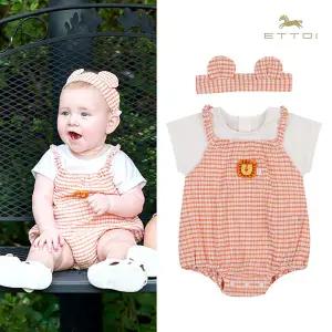 [롯데백화점]에뜨와 멜로체크바디수트SET 07S327913/임신,출산,유아,백일,돌