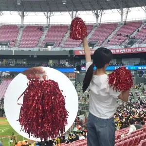 치어리딩 반짝이 응원수술 빨강