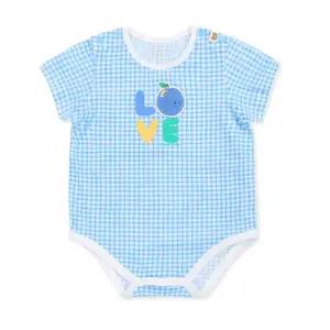 [보리보리/오가닉맘]오가닉맘 블루애플체크반소바디수트(MJMLQS03)