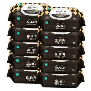 100매x8팩 모나리자 내추럴 플러스 물티슈 캡형