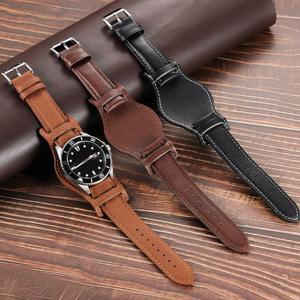 호환 가죽 시계 스트랩 18mm 매트 빈티지 손목 밴드 교체 채찍으로 치다 세이코 남성 팔찌