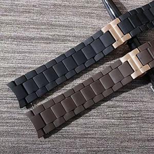 20 23mm 아르마니 AR5890 시계 밴드 방수 홀 실리콘 클래드 스틸 스트랩 액세서리