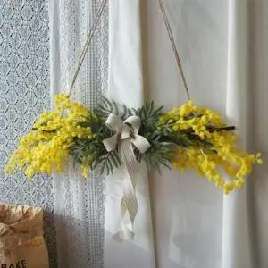 뽀송 옐로우 조화 가렌더 1P 벽장식 인테리어 소품