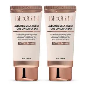 비오진 알부민 멜라 리셋 톤업 전인화 쌩얼 썬크림 50ml 2개