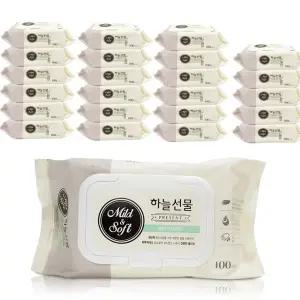 캡형100매 하늘선물 물티슈 x1박스(24개) 휴대형 아기
