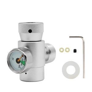 페인트볼 탱크 소다스트림 충전 실린더(미터가 있는 은색)를 위한 Simlug CO2 미니 레귤레이터, Keg 충전기 리필 어댑터 커넥터 키트