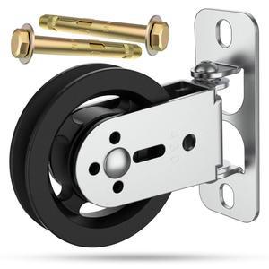 아노베이 3.5인치/88mm 벽걸이 짐 풀리 무게 시스템, 180 회전 사일런트 케이블 휠 블록, 스쿼트 랙용 스틸 브래킷 부착, 홈 짐, DIY 피트니스 장비