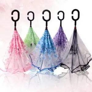 [JED] 투명 우산 겸용 장우산 반자동 꽃무늬 양우산 벚꽃양산 벚꽃 비가림