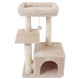 점프 플랫폼 긁는 고양이 베이지가 가구 있는 실내 게시물을 타워 콘도 센터 하우스 플레이 위한 활동 나무 귀여운 시살 FISH NAP