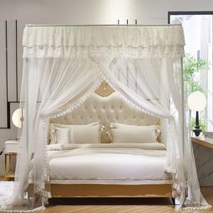 침대 캐노피 모기장 가림막 침실 레이스 커튼 연핑크 텐트 레이스모기장