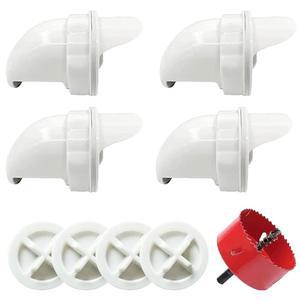 쓰레기 없는 MAFONE DIY 닭 모이통, 중력 가금류 Cups 1개)에 키트 적합한 포트(흰색 자동 구멍 톱 방수 포트 쟁기, 쓰레기통, 4개, 모이통 Mess