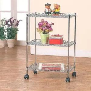 선반장 메탈랙450 3단 이동식 트롤리 트레이 거실 선반 틈새