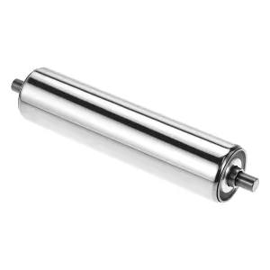 QWORK 컨베이어 롤러 직경 2인치 x 길이 8인치 엔드 캡이 있는 스테인리스강 중력 전달 부품 시스템용 실버