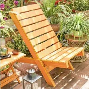 야외 원목 접이식 등받이 의자 정원 카페 테라스 비치