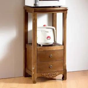 나르본 브라운 원목 엔틱 서랍렌지대/밥솥전자렌지다