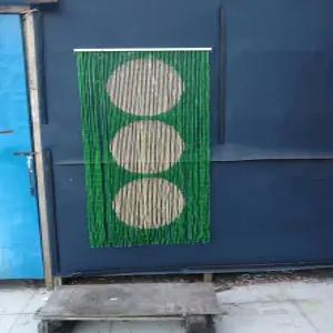 대나무 발 패턴 가림막 파티션 문발 현관문 커튼 장식