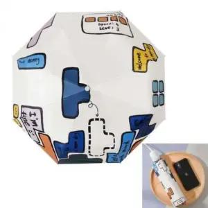 패턴 3단 자동 양우산 자외선 차단 양산 겸용 튼튼한 접이식 우산