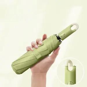 손잡이형 자동우산 잠금고리 3단 접이식 방수 양산 5컬러 장우산 겸용