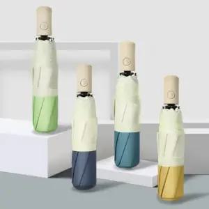 멜로디 투톤 3단 자동우산 4컬러 접이식 양산 겸용 휴대용 방수 우산