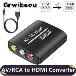 HD 1080P AV-HDMI RCA-HDMI 컴포지트 변환기(USB 포함 케이블 어댑터