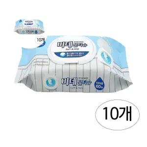 녹는 샤인 물에 60매X10팩 비데물티슈 캡형 티슈 휴지