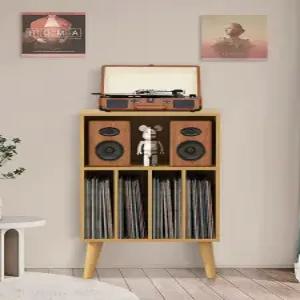 턴테이블 수납장 보관함 레코드 CD 장식장 나무 책꽂이 선반 음악 수납함