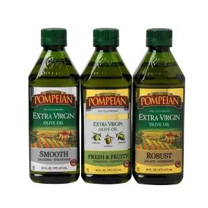 폼페이 엑스트라 버진 올리브 오일 버라이어티 팩 - 매끄러운 EVOO 고메 셀렉션 견고한 폴리페놀 함유