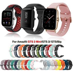 Amazfit GTS 4/2 용 20mm 실리콘 시계 스트랩 Bip/U/U Pro 2/4 미니 교체