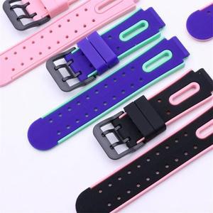 15mm 어린이 시계 밴드 Smartwatch 실리콘 스트랩 방수 유연한 팔찌 범용 조절 벨트
