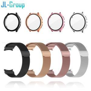 삼성 갤럭시 시계 용 금속 스트랩 4 5 6 40mm 밴드 화면 보호기 플라스틱 케이스 마그네틱 루프 캡 없음 팔